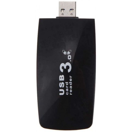  USB 3.0 Card Reader,Super Speed 5Gbps Flash Memory, Portable TF CF MS SD Card Reader Adapter for PC Laptop - Black