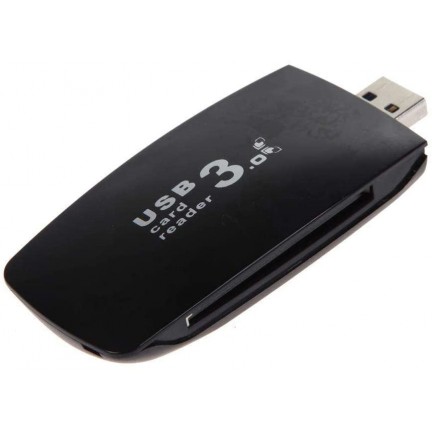  USB 3.0 Card Reader,Super Speed 5Gbps Flash Memory, Portable TF CF MS SD Card Reader Adapter for PC Laptop - Black