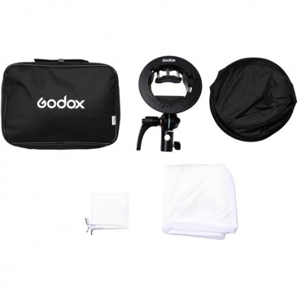 Godox S2 Bowens Mount Bracket with Softbox & Carrying Bag Kit (60x60cm)