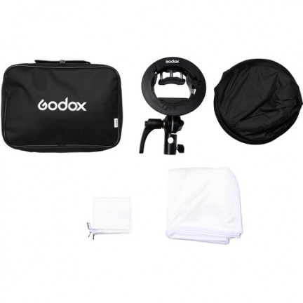 Godox S2 Bowens Mount Bracket with Softbox & Carrying Bag Kit (80x80cm )