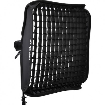 Godox S2 Bowens Mount Bracket with Softbox, Grid & Carrying Bag Kit (80x80cm )