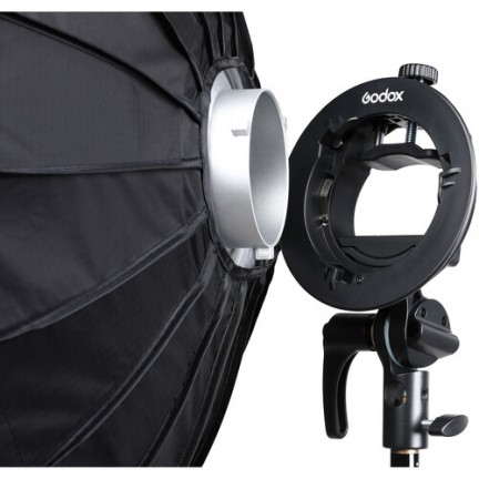 Godox S2 Bowens Mount Bracket with Softbox, Grid & Carrying Bag Kit (80x80cm )