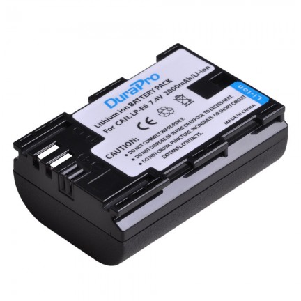 DuraPro 2 x 2000mAh LP-E6 Battery + LCD Charger For Canon 5D Mark II/III/IV, 5DS,5DS R,6D,6D Mark II,7D,7D Mark II,60D,70D,80D