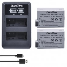 Durapro 2pc Battery For Canon LP-E8  Li-ion Batteries + LCD Dual USB Charger For Canon EOS 550D 600D 650D 700D Camera