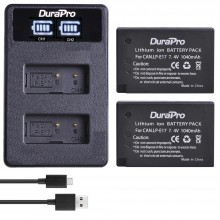 DuraPro 2 x 1040mAh LP-E17 Battery + LCD USB Dual Charger for EOS M3 750D 760D 800D