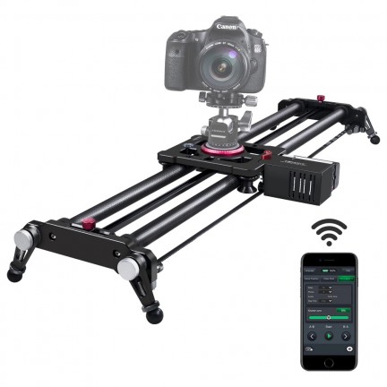 80cm ASHANKS Bluetooth Carbon Camera Slide Follow Focus Motorized Electric Control Delay Slider Track Rail for Timelapse Photography