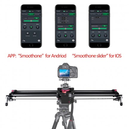 80cm ASHANKS Bluetooth Carbon Camera Slide Follow Focus Motorized Electric Control Delay Slider Track Rail for Timelapse Photography