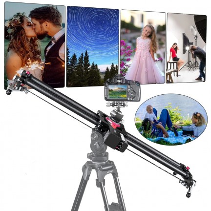80cm ASHANKS Bluetooth Carbon Camera Slide Follow Focus Motorized Electric Control Delay Slider Track Rail for Timelapse Photography