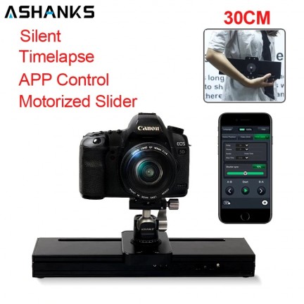 ASHANKS Camera Motorized Slider Timelapse Photograpy 30CM Silent Electronic Control Slide for Micro SLR Gopro Mibile Photo Video