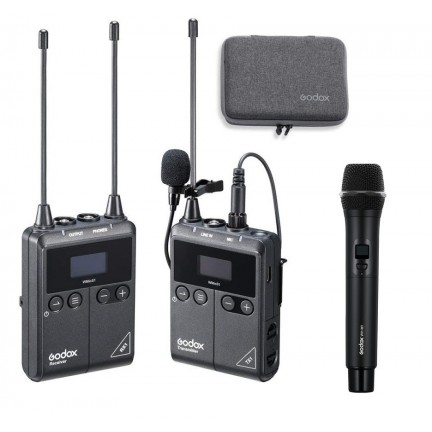 Godox WMicS1 Kit Wireless Lavalier Microphone System and Godox WH-M1 Wireless Handheld Transmitter Microphone
