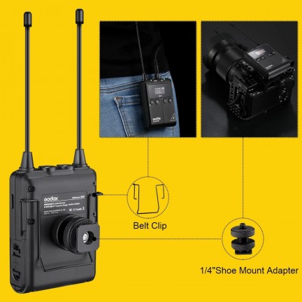 Godox WMicS1 Kit Wireless Lavalier Microphone System and Godox WH-M1 Wireless Handheld Transmitter Microphone