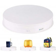 PULUZ 30cm USB Electric Rotating Turntable Display Stand Video Shooting Props Turntable for Photography 360, Load 10-7kg(White)