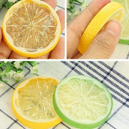 Green Mini Photography Props Simulation Lemon Slices for Studio Photo Desktop Shooting Decoration Accessories