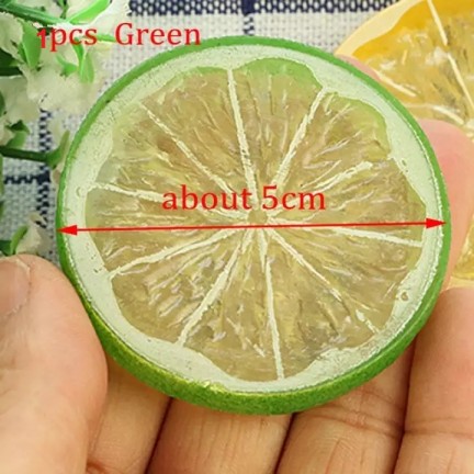 Green Mini Photography Props Simulation Lemon Slices for Studio Photo Desktop Shooting Decoration Accessories