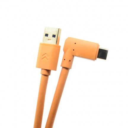USB 3.0 to USB-C (High-Visibility Orange) for tethering a USB 3.0 camera to a computer with the smaller USB-C port 5m