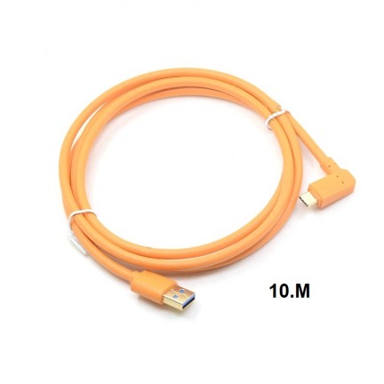 USB 3.0 to USB-C (High-Visibility Orange) for tethering a USB 3.0 camera to a computer with the smaller USB-C port 10m