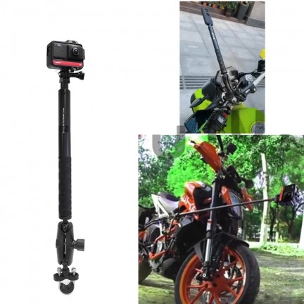 SM01-U Motorcycle Bike Camera Holder Handlebar Bracket Stand For Insta360 X3 & GoPro DJI YI Invisible Selfie Stick Accessory