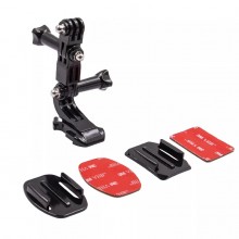 Front Side Helmet Accessories Set J-shaped Buckle Base Support Mount for GoPro