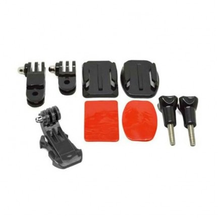 Front Side Helmet Accessories Set J-shaped Buckle Base Support Mount for GoPro