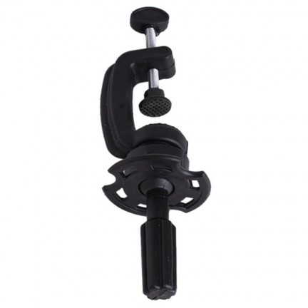 Rotatable Professional Cosmetology Mannequin Practice Training Head Holder Desk Clamp Clip Stand Black Durable Plastic Material