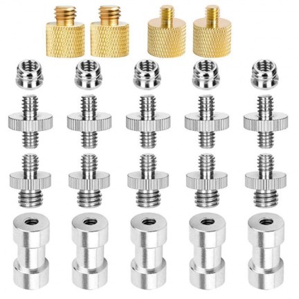 24in1 Camera Accessories Durable 1/4" Male to 1/4" Male Threaded Adapter 1/4 Inch