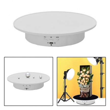 360Electric Rotating Display Stand Turntable White Velvet Base Photography Turntable Jewelry And Shoes
