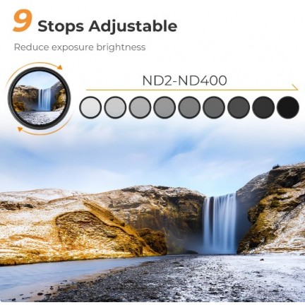 K&F Variable ND Filter ND2-ND400 Neutral Density 82mm