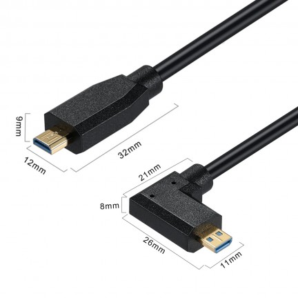 8K Ultra HD High Speed Micro HDMI to Micro HDMI-compatible Type D Male to Male Cable Left 0.3M