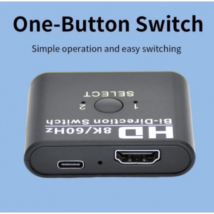 HDMI Switch Bi-Direction 2 Ports HDMI Splitter Switch for Laptop PC Xbox PS3/4 TV Box to Monitor TV Projector Adapter