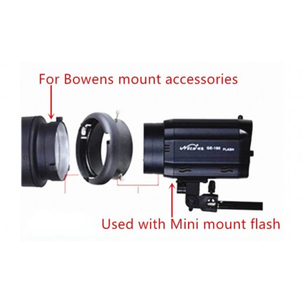 Speed ​​Ring Adapter to Connect Mini Flash Mount to Bowens Mount Fotogrpahy Accessories Interchangeable Mounts