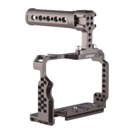 Aluminum Alloy Camera Cage Kit with Video Rig Top Handle Grip Replacement for Sony A7R III/ A7 II/ A7III