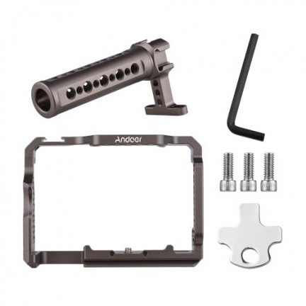 Aluminum Alloy Camera Cage Kit with Video Rig Top Handle Grip Replacement for Sony A7R III/ A7 II/ A7III