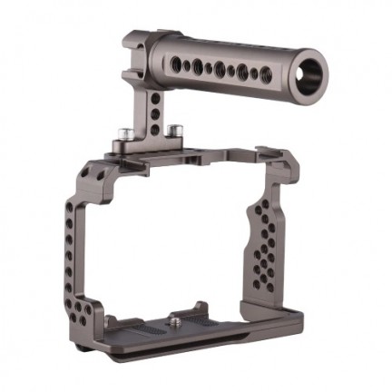 Aluminum Alloy Camera Cage Kit with Video Rig Top Handle Grip Replacement for Sony A7R III/ A7 II/ A7III