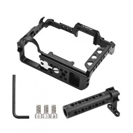 Aluminum Alloy Camera Cage Kit with Top Handle Grip Replacement for Sony A7 IV