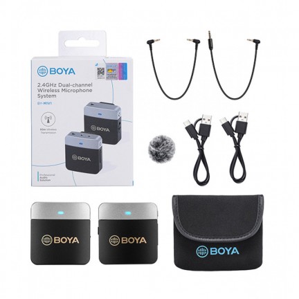 BOYA BY-M1V1 2.4GHz Dual-Channel Wireless Microphone System