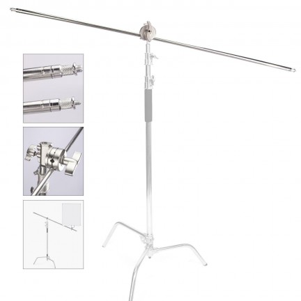 Heavy Duty Boom Arm 127cm Photo Studio C-stand Metal Extension Grip Arm Head