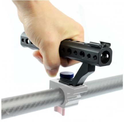 Camera Top Handle Hand Grip with Hot Shoe Mount 1/4" 3/8" Screw Hole for DSLR Camera Cage