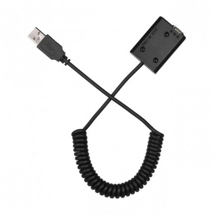 USB NP-FW50 Dummy Battery Pack Coupler Adapter with Flexible Spring Cable