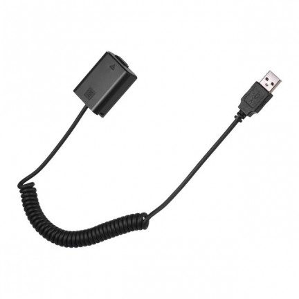 USB NP-FW50 Dummy Battery Pack Coupler Adapter with Flexible Spring Cable