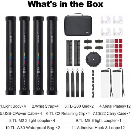 Godox TL30 K4 Tube Light RGB 4-Light Kit