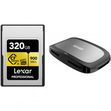 Lexar 320GB Professional CFexpress Type A Card GOLD Series with Card Reader