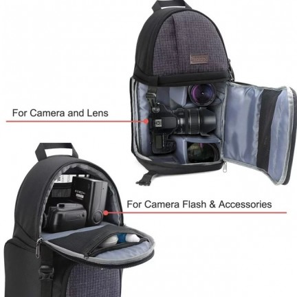 MOSISO Camera Sling Backpack, DSLR/SLR/Mirrorless Photography Camera Bag