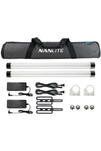 Nanlite PavoTube II 15X 2' RGBWW LED Pixel Tube with Internal Battery 2-Light Kit