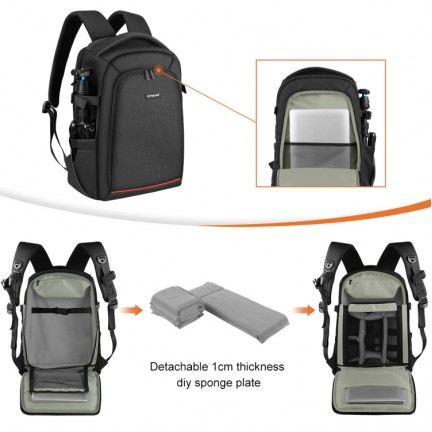 PULUZ Outdoor Portable Waterproof Scratch-proof Dual Shoulders Backpack