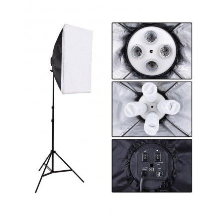 Photo Studio Soft Box Continuous Light Video Softbox Lighting Stand (2 Kit)