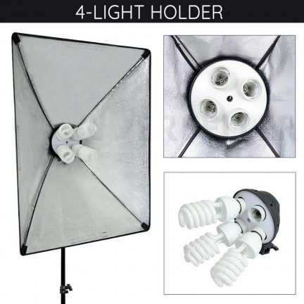 Photo Studio Soft Box Continuous Light Video Softbox Lighting Stand (2 Kit)