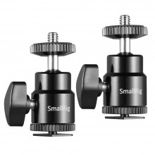 SmallRig Camera Hot Shoe Mount with 1/4"-20 Screw Ball Head (2pcs Pack)