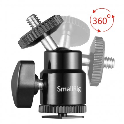 SmallRig Camera Hot Shoe Mount with 1/4"-20 Screw Ball Head (2pcs Pack)