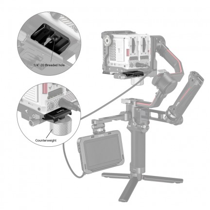 SmallRig Manfrotto Quick Release Plate for DJI RS 2 / RSC 2 / Ronin-S / RS 3 / RS 3 Pro Gimbal