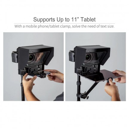 FEELWORLD TP10 Portable 10" Folding Teleprompter Up 11" Phone Tablet Prompter for Phone DSLR Shoot